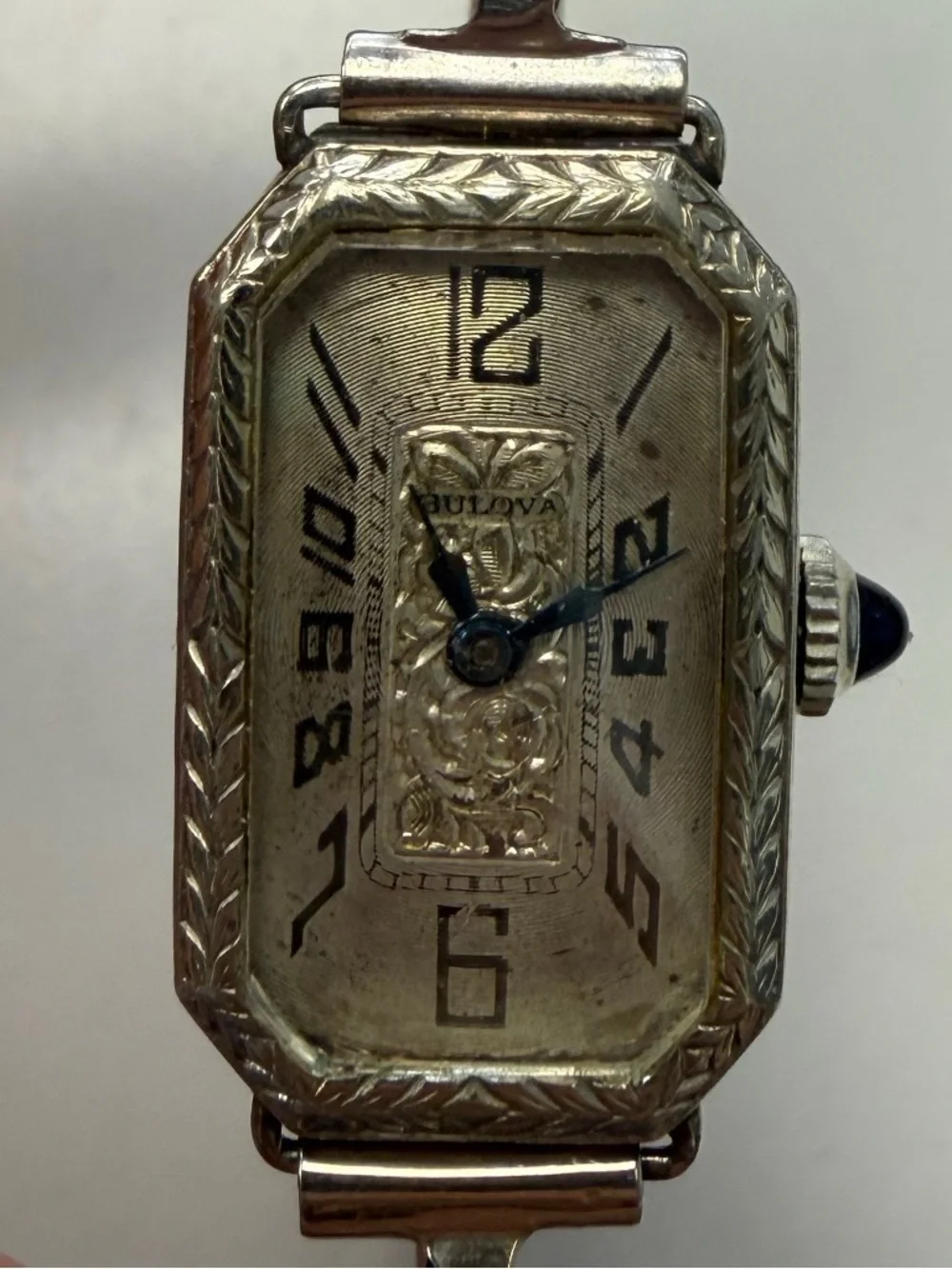 Vintage 18k White Gold Filled Bulova Watch